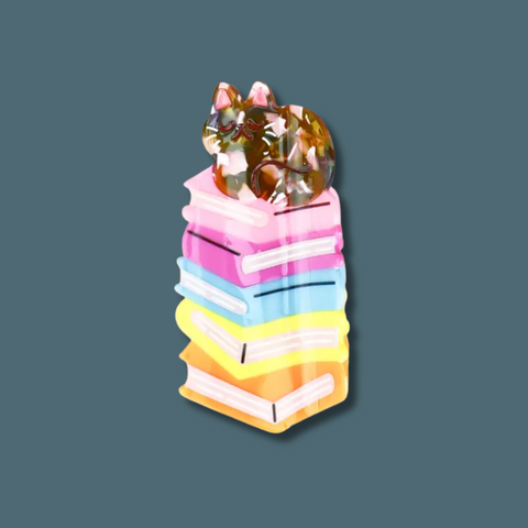 Kitty Book Stack Hair Claw