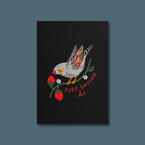 Bird on a strawberry vine