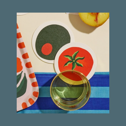 Pimento Olive Coasters