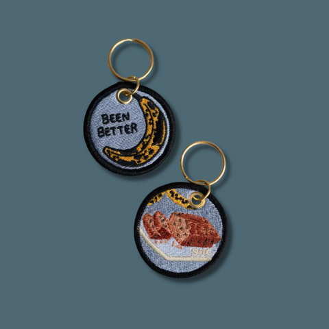 Been Better Banana Bread Embroidered Keychain