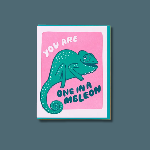 One In A Meleon Letterpress Card