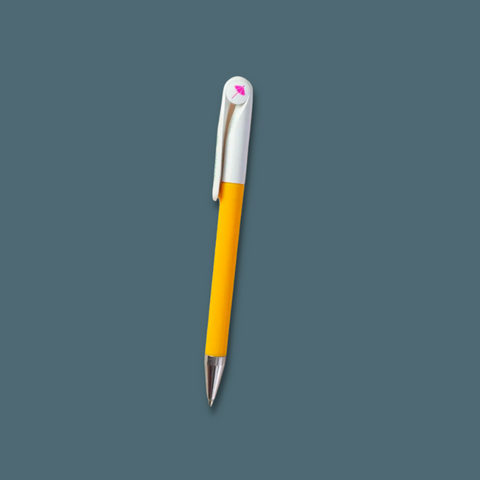Yellow pen, pink umbrella