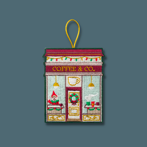 Christmas coffee storefront