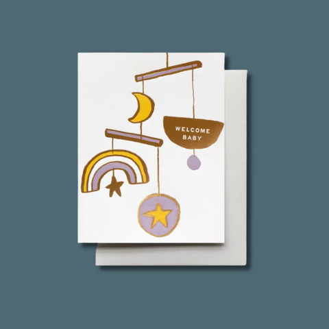 Welcome Baby Mobile Foil Card