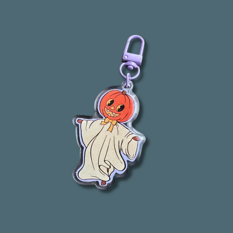 Pumpkin Halloween Scarecrow Keychain