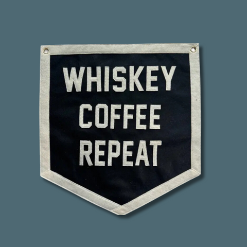 Whiskey Coffee Repeat Wall Pennant