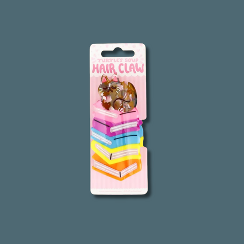 Kitty Book Stack Hair Claw