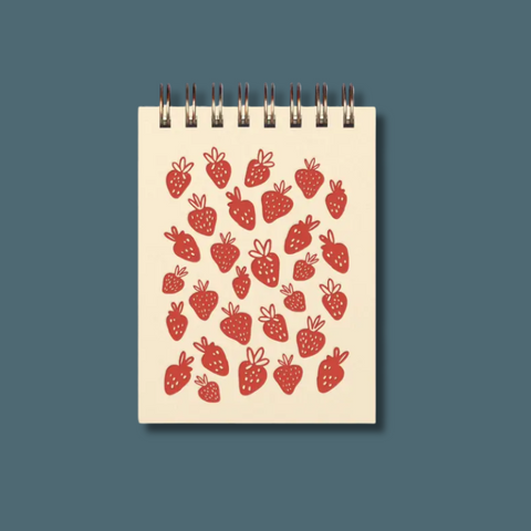 Strawberry Pattern Mini Jotter Notebook