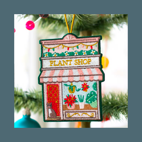 Christmas plant storefront
