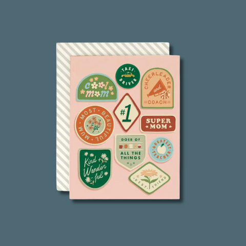 Mom Merit Badges Card