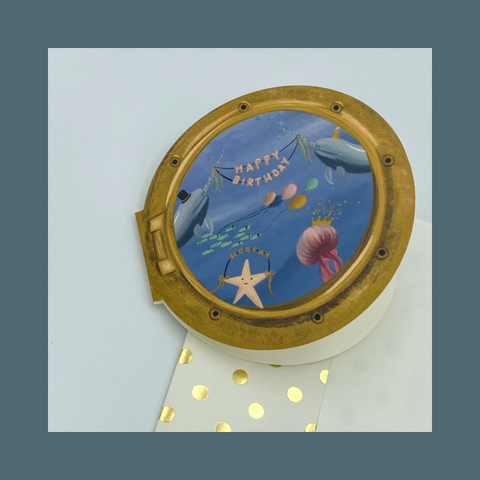 Happy Birthday Porthole Die-Cut Card