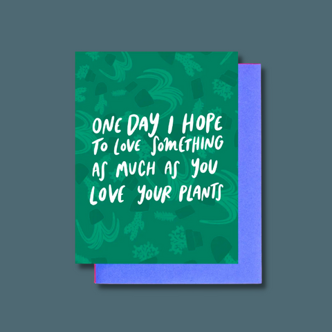 White text on green planty background