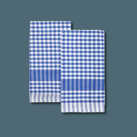 Blue And White Gingham Fabric Napkins/Tea Towels