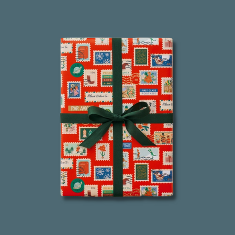 Holiday Stamps Continuous Roll Wrap