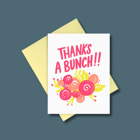Pink bouquet and text