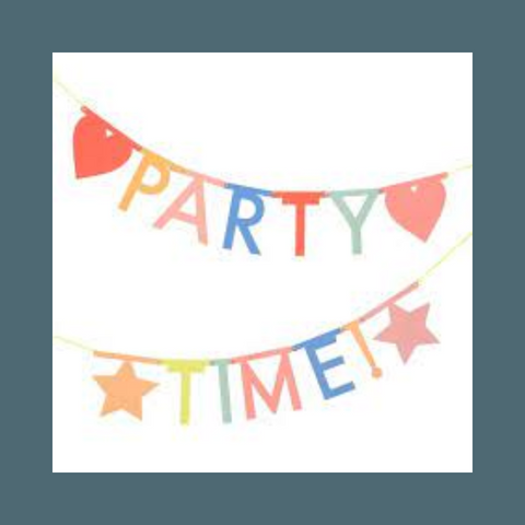 PARTY TIME spelled out