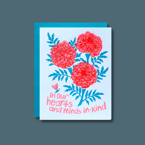 Red and blue marigolds