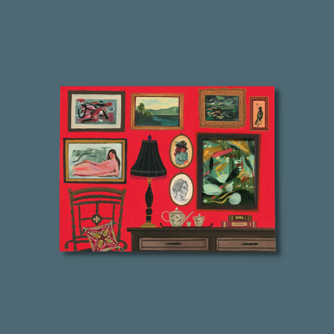 Framed art on a wall