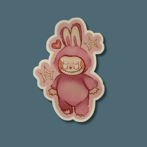 Cute Pink Labubu Sticker