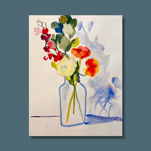 Flowers in glass vase