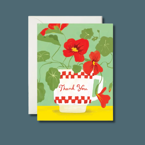 Milk Glass Thank You Card