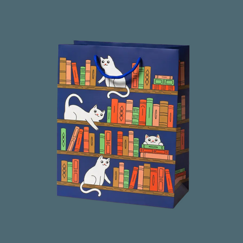 Bookshelf Cats Large Gift Bag