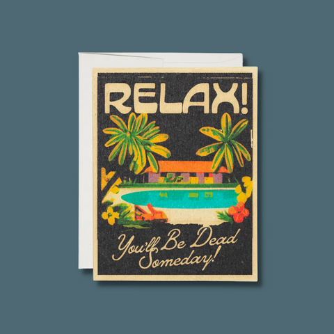Vintage pool house with text