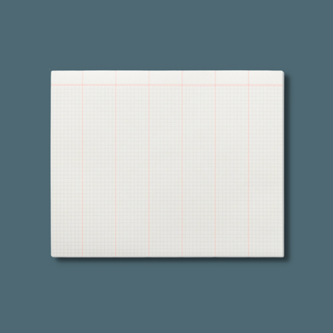 Grid notepad divided into seven columns