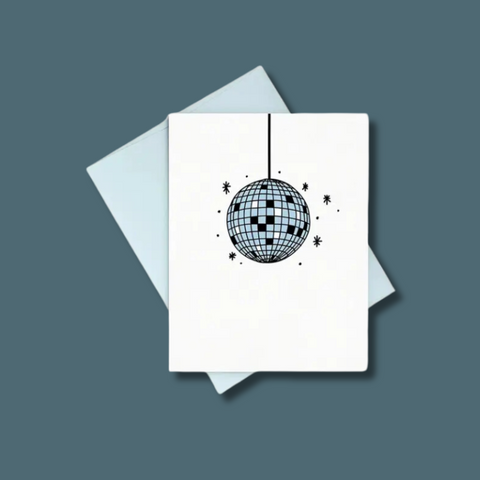 Disco Ball Letterpress Greeting Card