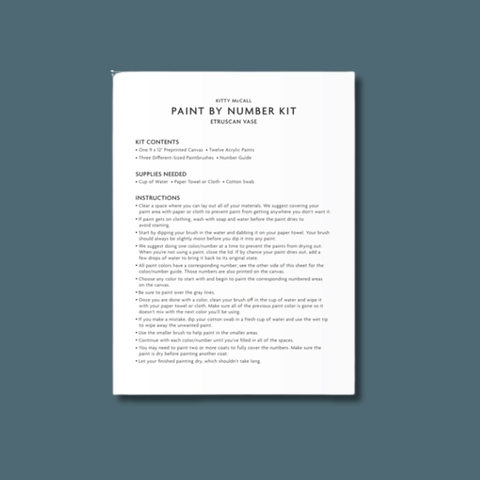 Kitty McCall Etruscan Vase Paint By Number Kit