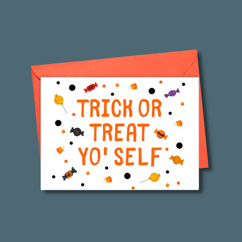 Orange text and candy