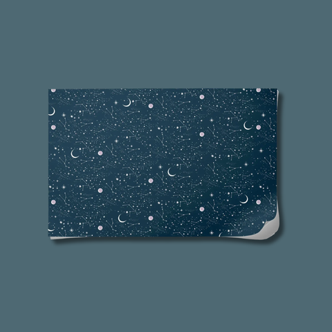 Moon And Stars Wrapping Paper Sheet
