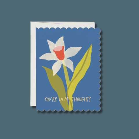 You're In My Thoughts Scalloped Daffodil Card