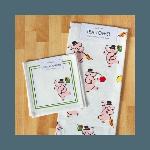 Pink Elephants Cocktail Napkin Set