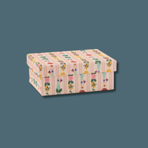 Floral Stripe Storage Box