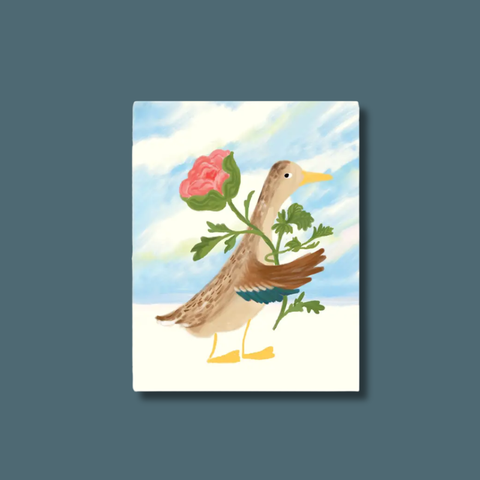Spring Floral Duck Card