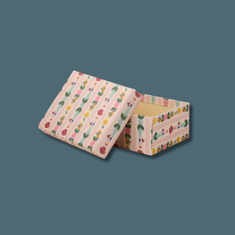 Floral Stripe Storage Box