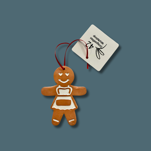 Handcrafted Ceramic Gingerbread Friend Ornament