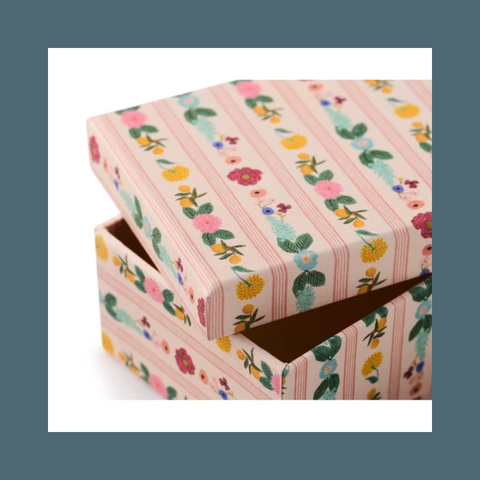 Floral Stripe Storage Box