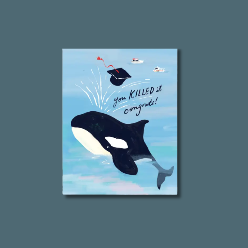Killer Whale Graduation Card – Page and Post