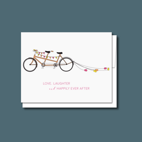 Tandem Bicycle Wedding Congratulations Card