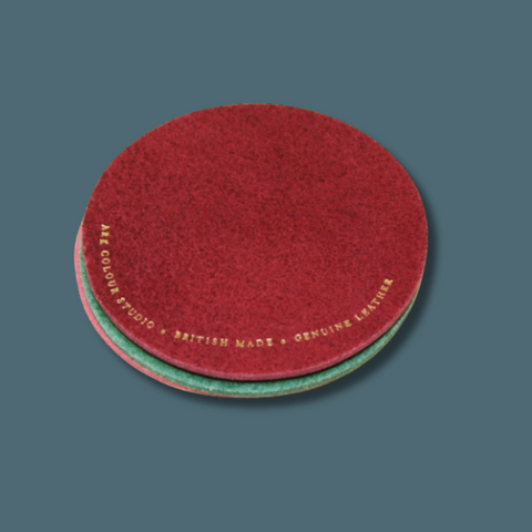 Happy Face Smiley Leather Coaster Set