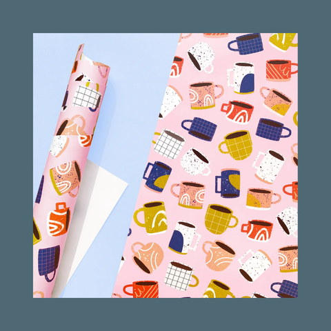 Mid Century Mugs Wrapping Paper Sheet