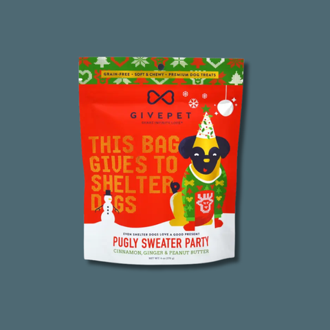 GivePet Pugly Sweater Party Holiday Dog Treats