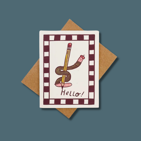 Hello Worm Greeting Card
