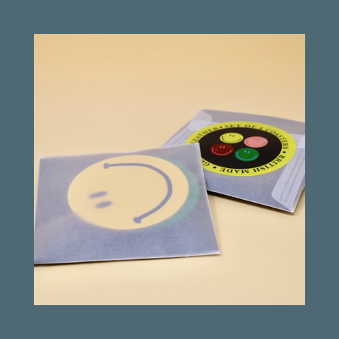 Happy Face Smiley Leather Coaster Set