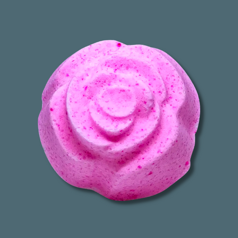 Pink rose-shaped bath bomb