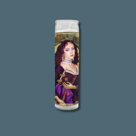 Chappell Roan Saint Parody Candle