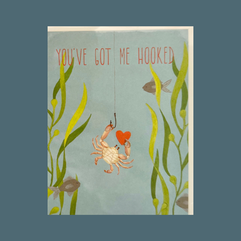 Got Me Hooked Crab Card