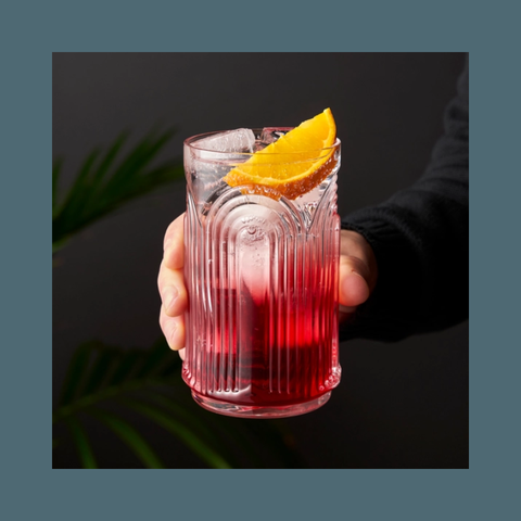 Art Deco Crystal Highball Glass